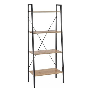 Bookcase NARVIK 148x60 cm black/oak sonoma