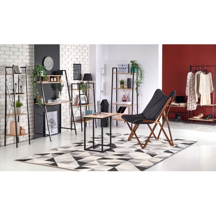 Bookcase NARVIK 148x60 cm black/oak sonoma