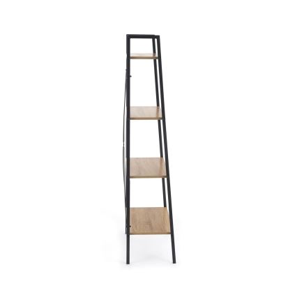 Bookcase NARVIK 148x60 cm black/oak sonoma