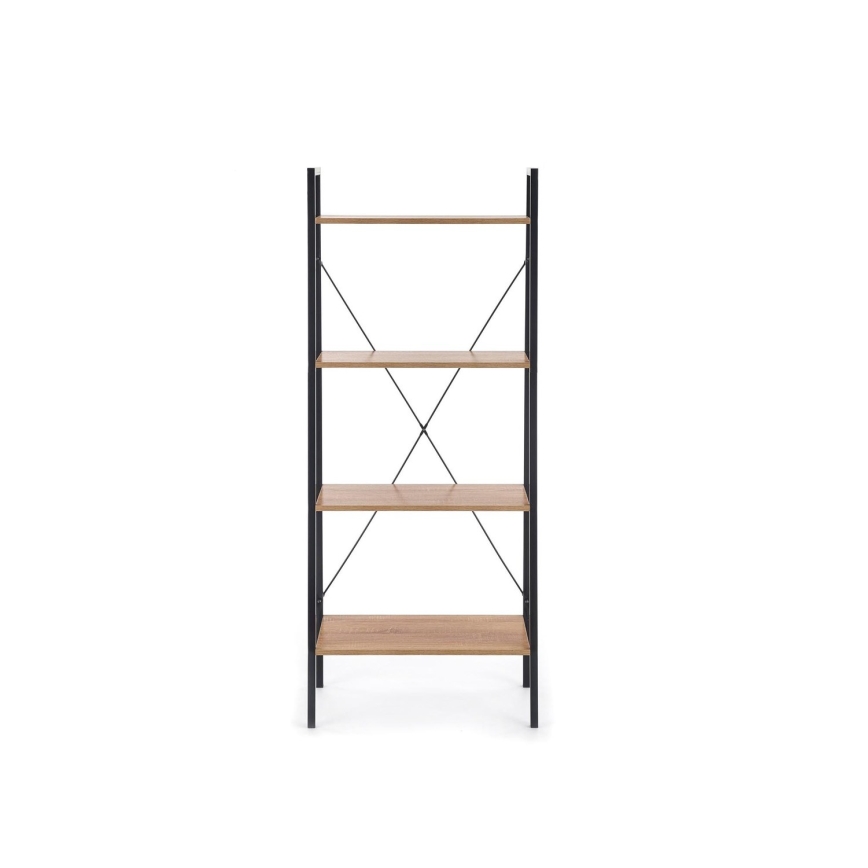 Bookcase NARVIK 148x60 cm black/oak sonoma