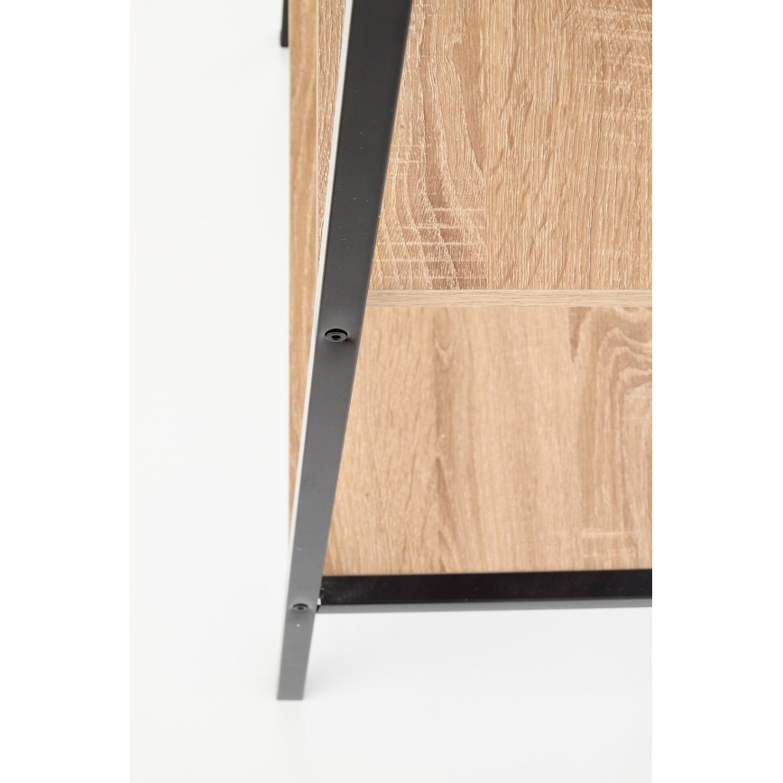 Bookcase NARVIK 148x60 cm black/oak sonoma