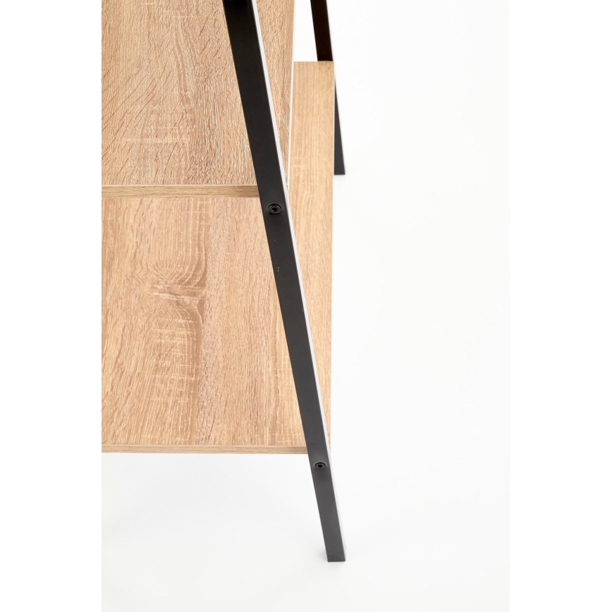 Bookcase NARVIK 148x60 cm black/oak sonoma