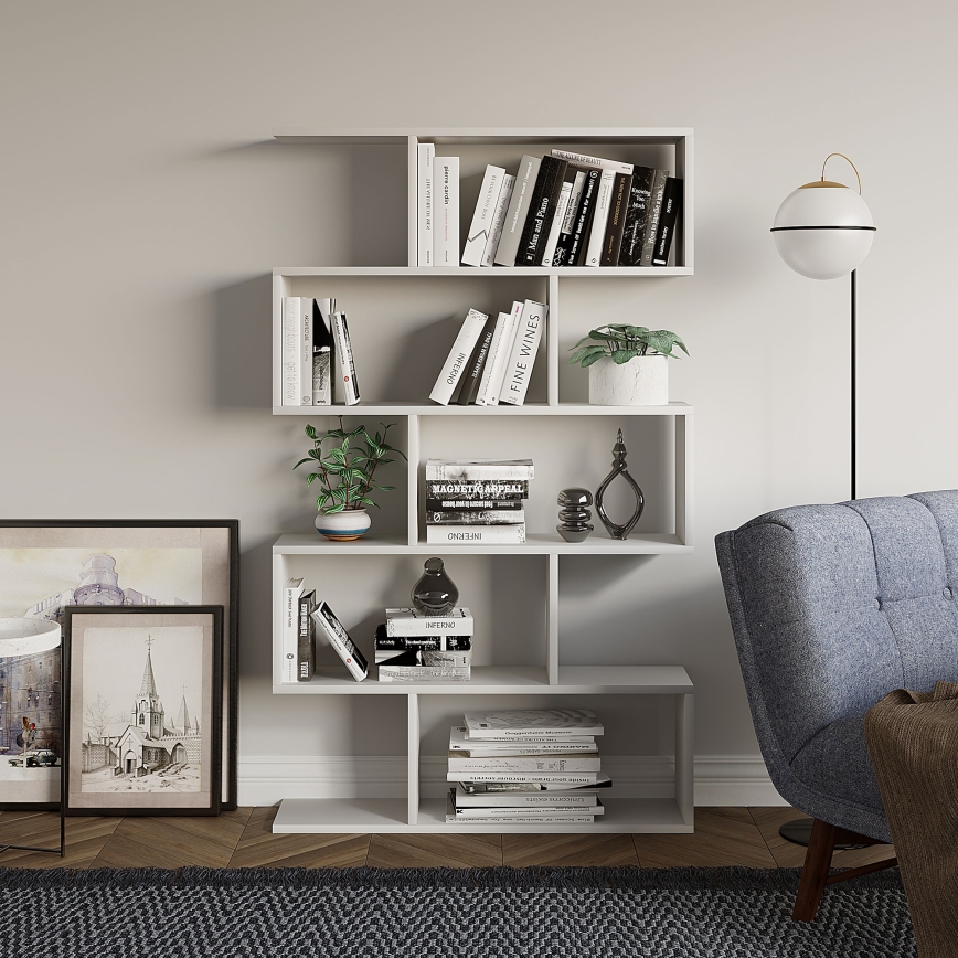 Bookcase NILUFER 156x90 cm white