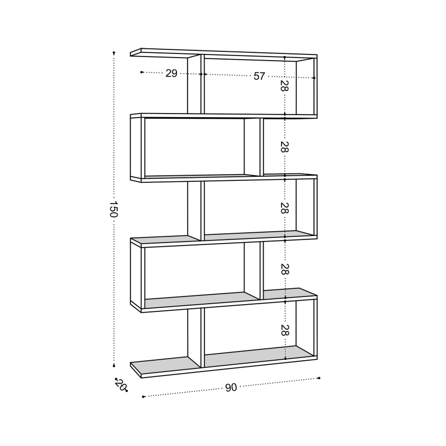 Bookcase NILUFER 156x90 cm white
