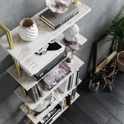 Bookcase PAULA 174x60 cm white/gold