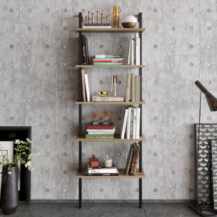 Bookcase PIANTE 174x60 cm brown/black