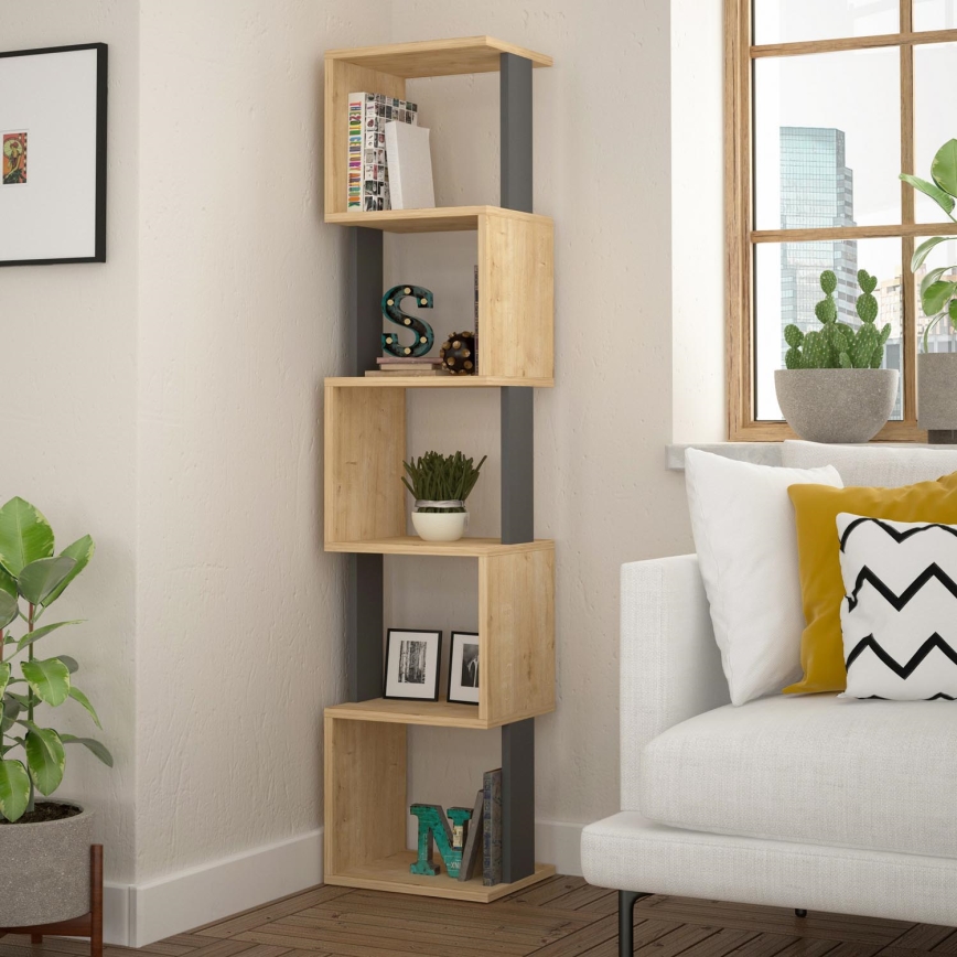 Bookcase PIRI 161x35 cm brown/anthracite