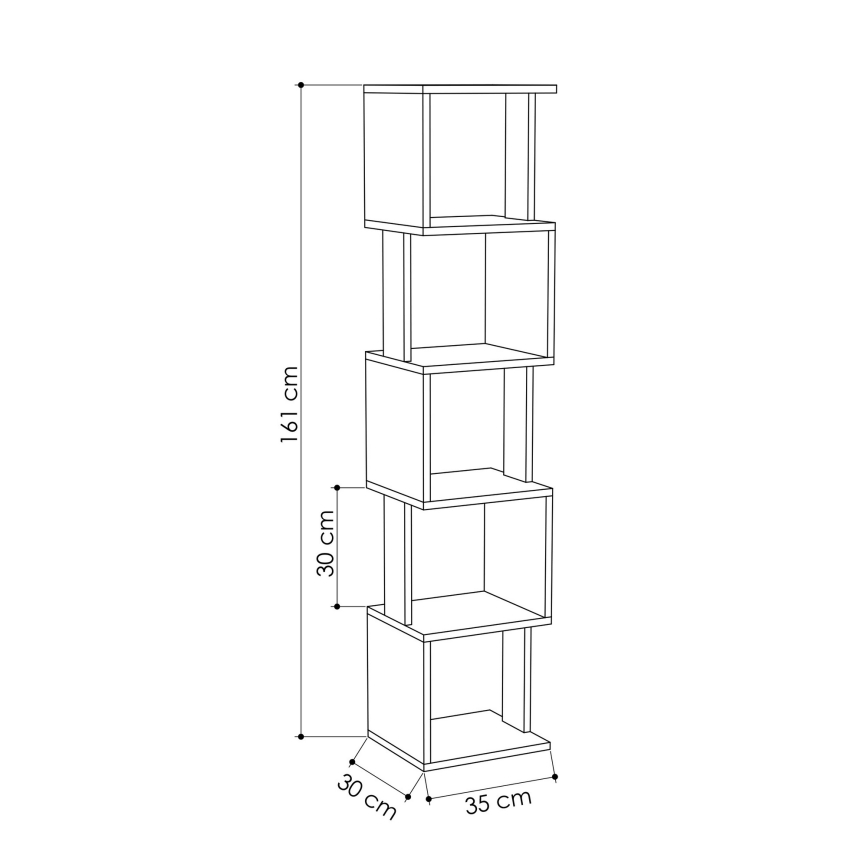Bookcase PIRI 161x35 cm brown/anthracite