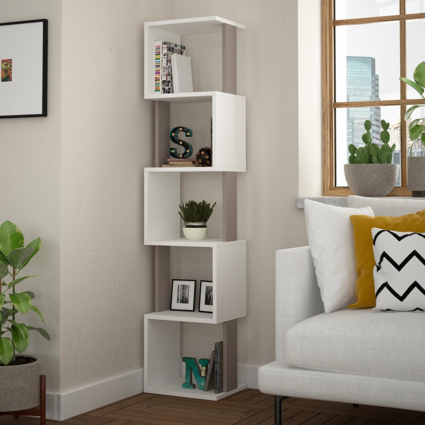 Bookcase PIRI 161x35 cm white/grey