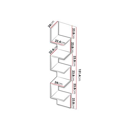 Bookcase PORIISIO 151x22 cm white