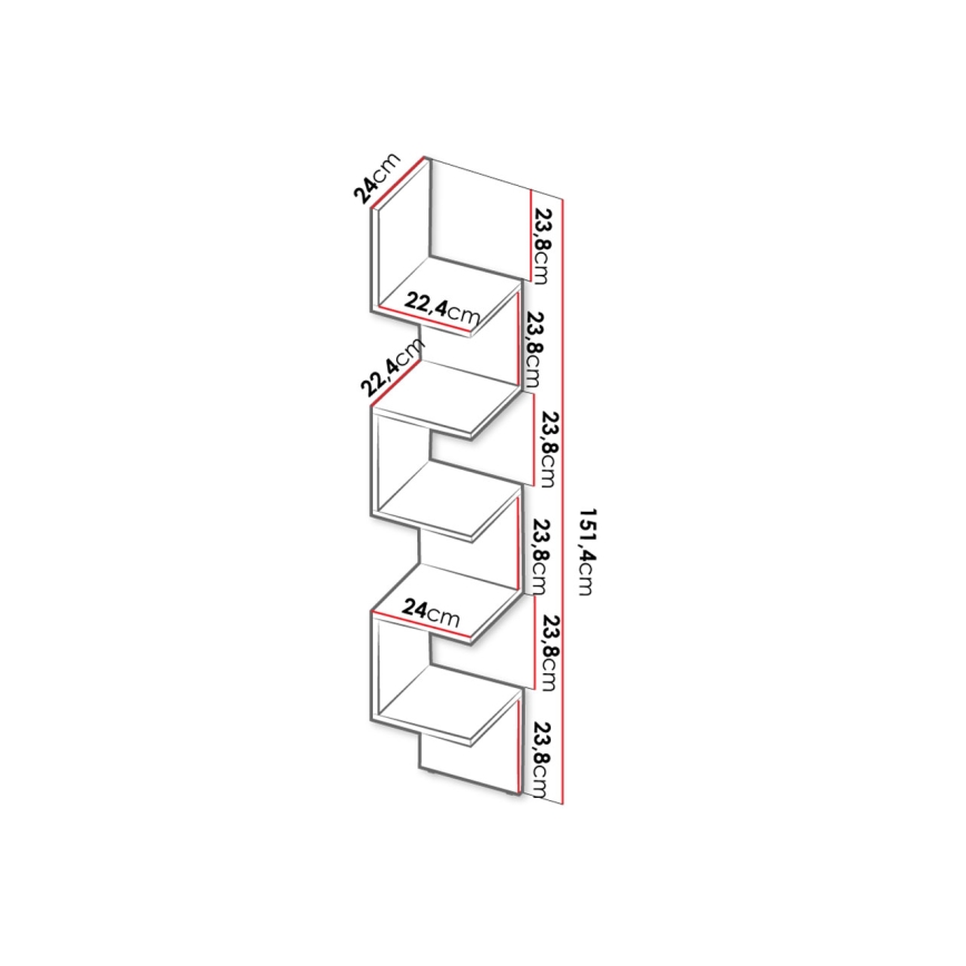 Bookcase PORIISIO 151x22 cm white
