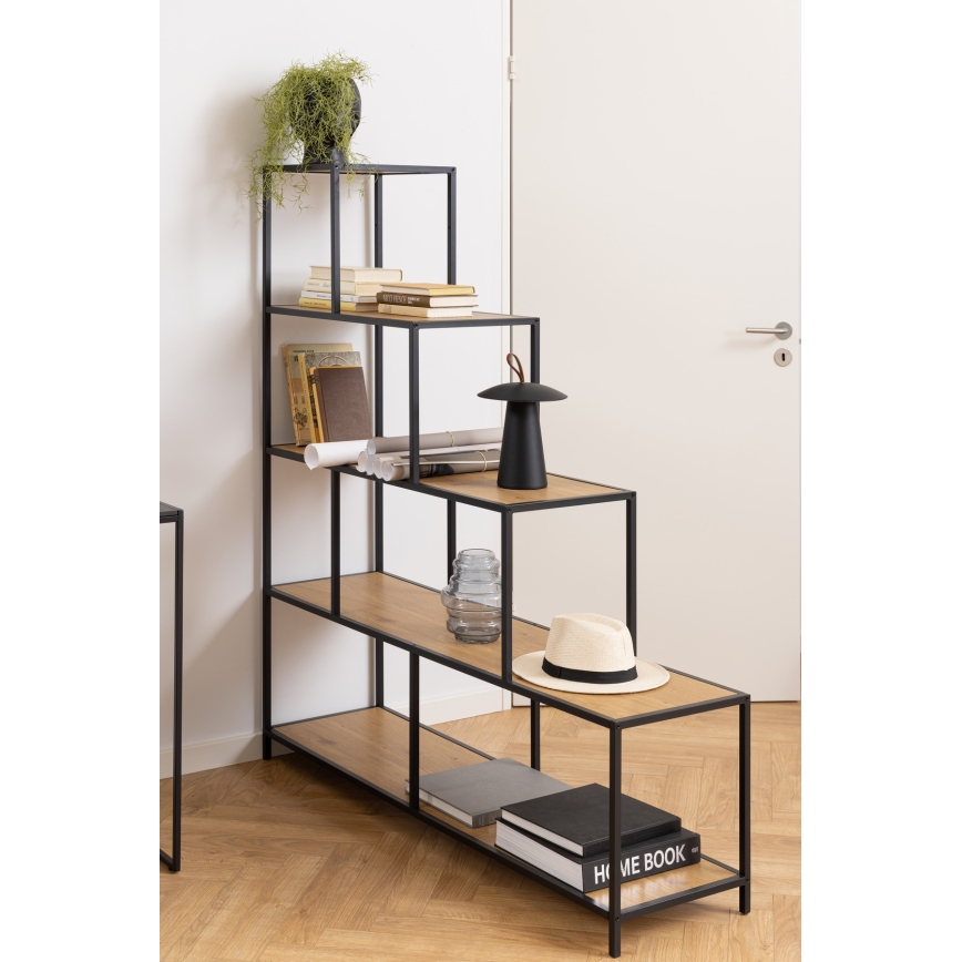Bookcase SARON oak/black