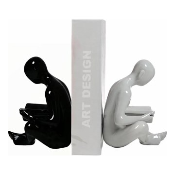 Bookend 17.5x13x14 cm black/white