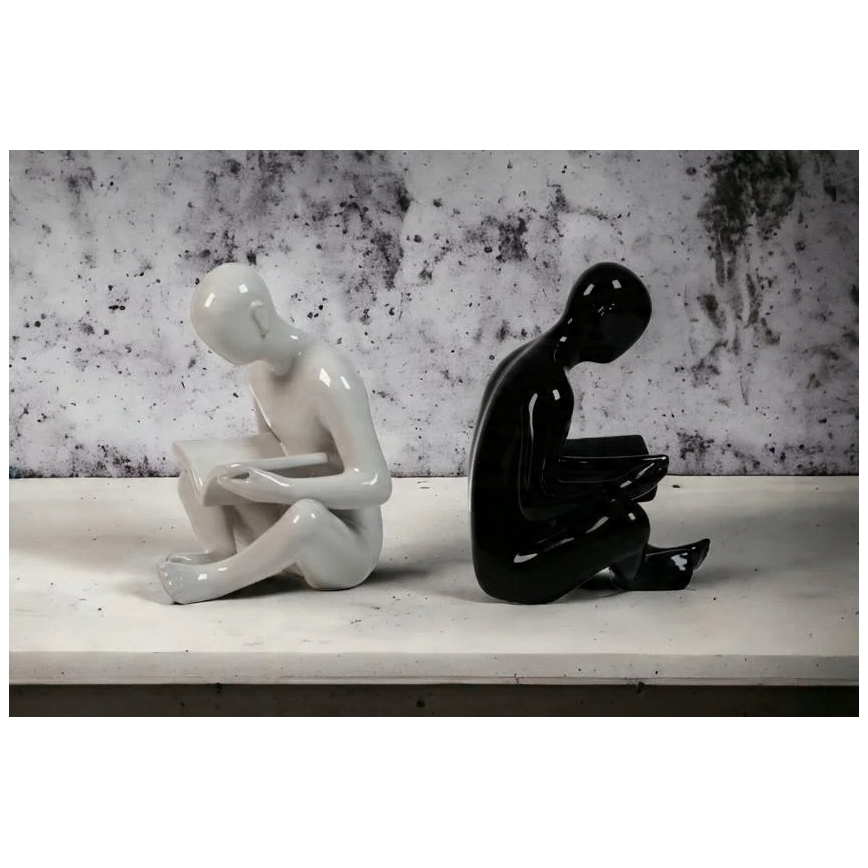 Bookend 17.5x13x14 cm black/white