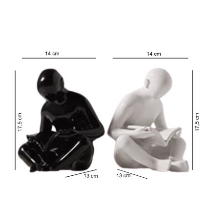 Bookend 17.5x13x14 cm black/white