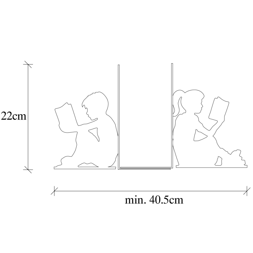 Bookstop 22x40,5 cm black
