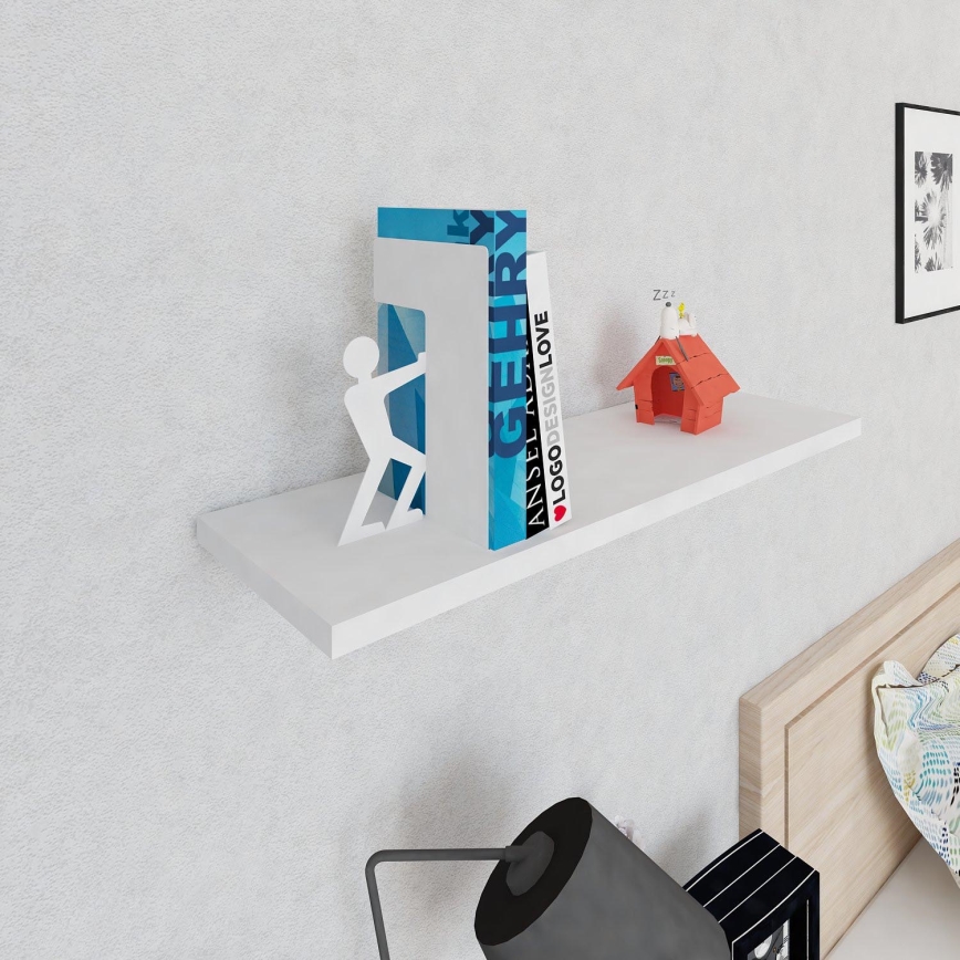 Bookstop ADAM 20x14 cm white