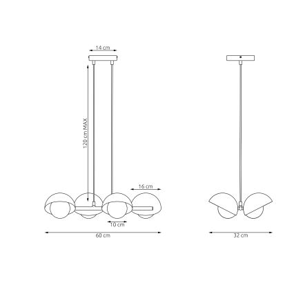 BOOM Cable Pendant Light 4xG9/8W/230V, Orange