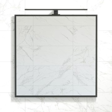 BORGSTED 80x80 cm Bathroom Mirror, Black