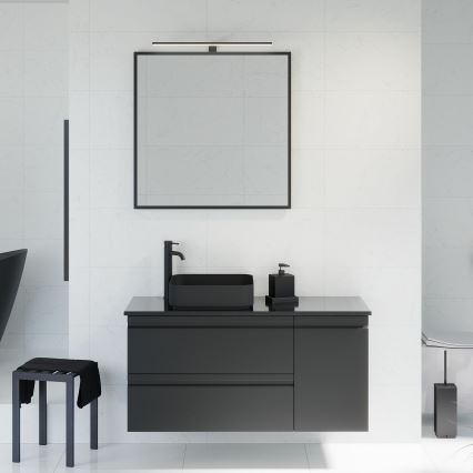 BORGSTED 80x80 cm Bathroom Mirror, Black