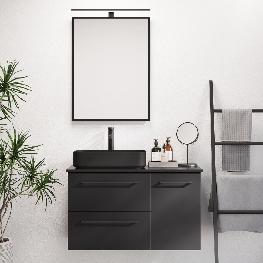 BORGSTED Bathroom Mirror 60 x 80 cm, Black