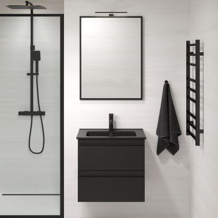 BORGSTED Bathroom Mirror 60 x 80 cm, Black
