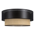 BORHO Ceiling Lamp 1x E27, 60W, 230V, Ø 50 cm, Black/Jute
