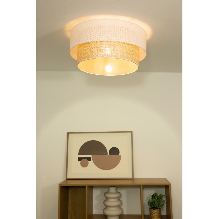 BORHO ceiling light 1x E27/60W/230V Ø 50 cm white/jute