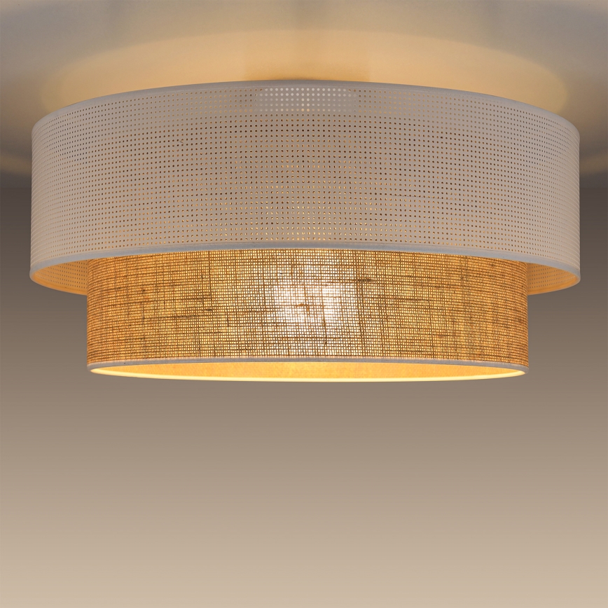 BORHO ceiling light 1x E27/60W/230V Ø 50 cm white/jute