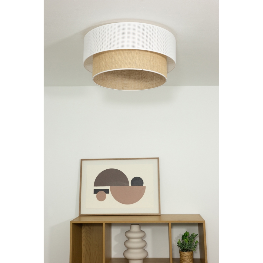 BORHO ceiling light 1x E27/60W/230V Ø 50 cm white/jute