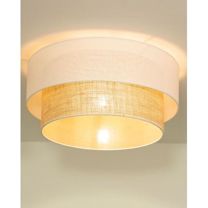BORHO ceiling light 1x E27/60W/230V Ø 50 cm white/jute