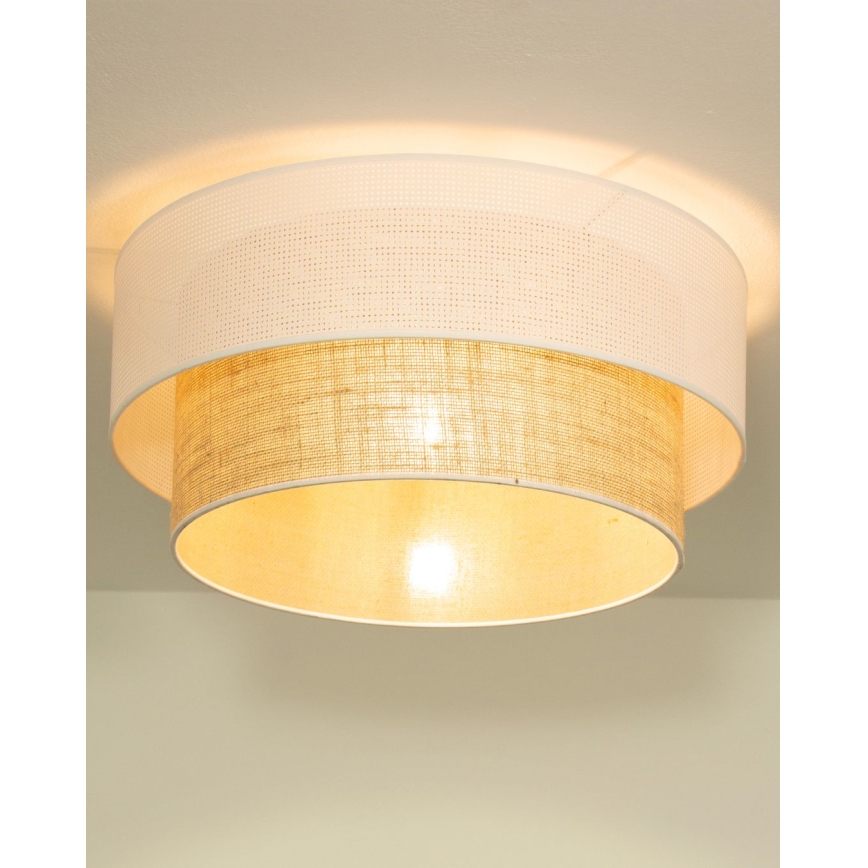 BORHO ceiling light 1x E27/60W/230V Ø 50 cm white/jute