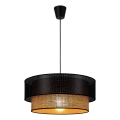 BORHO Cord Pendant Light 1xE27/60W/230V Ø 50 cm Black/Jute