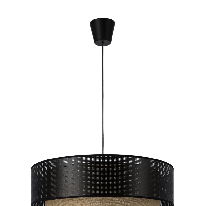 BORHO Cord Pendant Light 1xE27/60W/230V Ø 50 cm Black/Jute