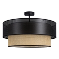 BORHO flush-mount chandelier 1xE27/60W/230V black/jute