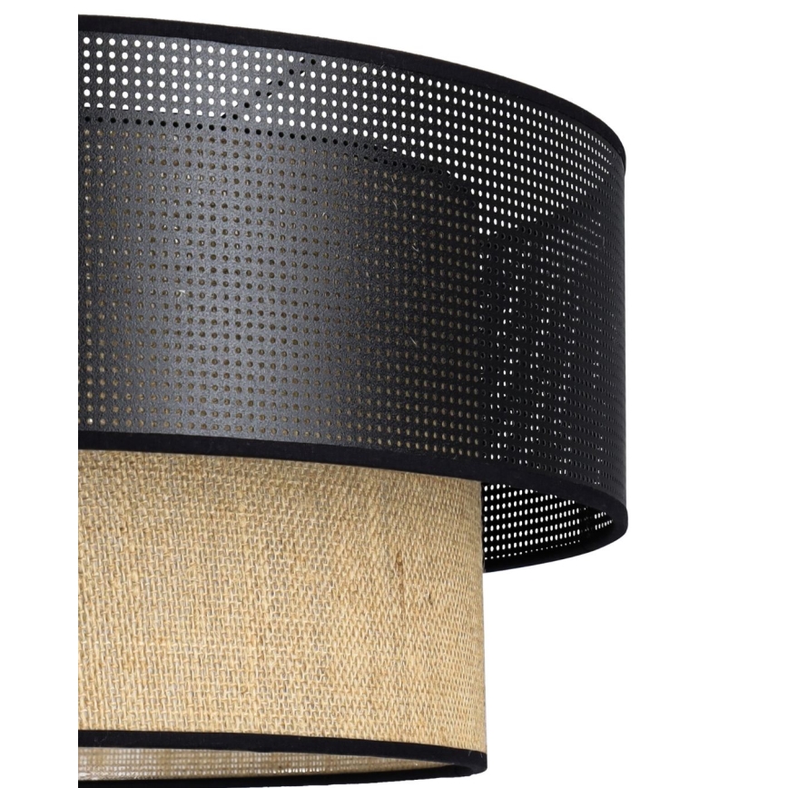 BORHO flush-mount chandelier 1xE27/60W/230V black/jute