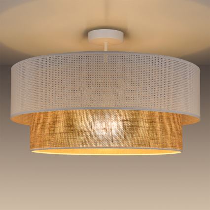 BORHO flush-mounted ceiling light 1xE27/60W/230V Ø 50 cm white/jute