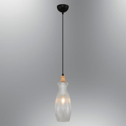 BOTTLE 1xE14/4W/230V Clear Pendant Light
