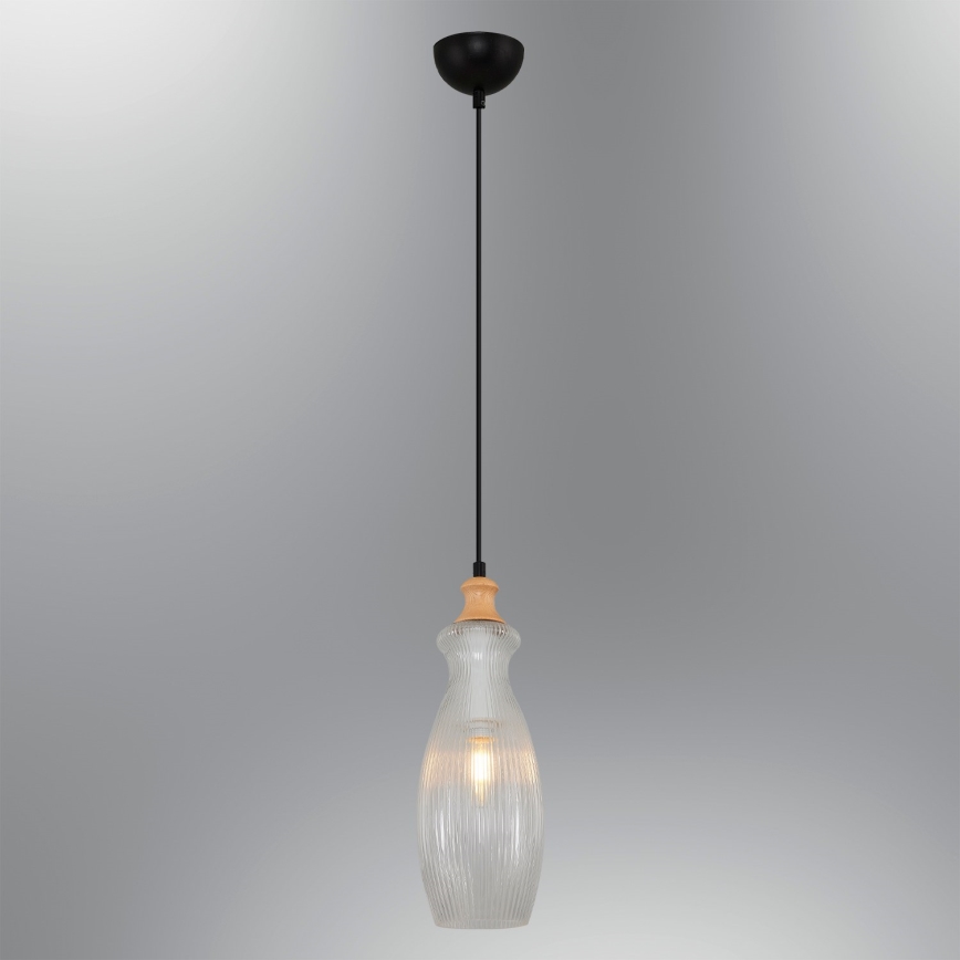 BOTTLE 1xE14/4W/230V Clear Pendant Light