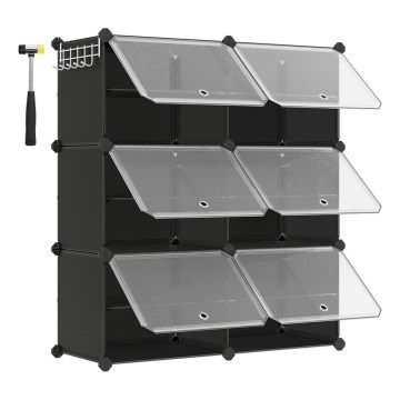 BOXIFY Modular Shelving Unit with Compartments, Black