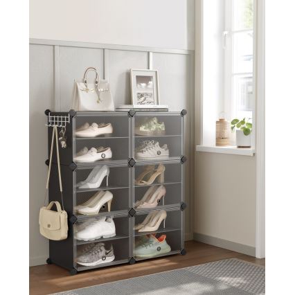 BOXIFY Modular Shelving Unit with Compartments, Black