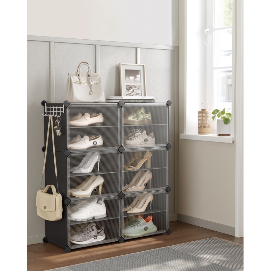 BOXIFY Modular Shelving Unit with Compartments, Black