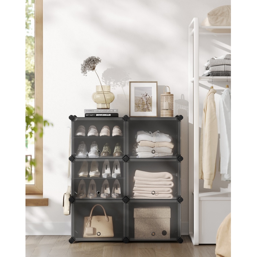 BOXIFY Modular Shelving Unit with Compartments, Black