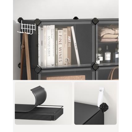 BOXIFY Modular Shelving Unit with Compartments, Black
