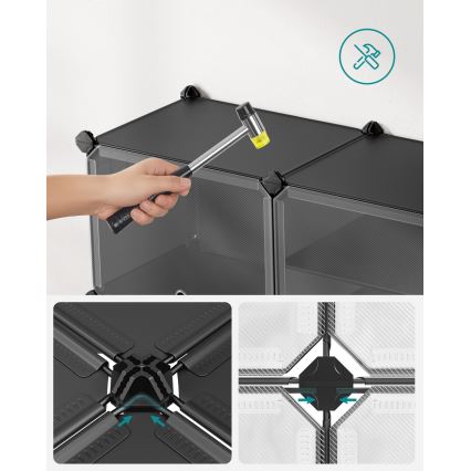 BOXIFY Modular Shelving Unit with Compartments, Black