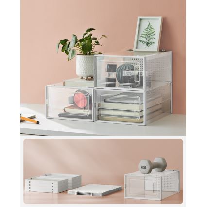 BOXIFY Modular Shelving Unit with Compartments – White