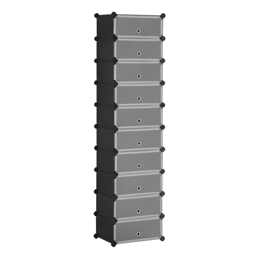 BOXIFY Modular Shelving Unit with Drawers, Black