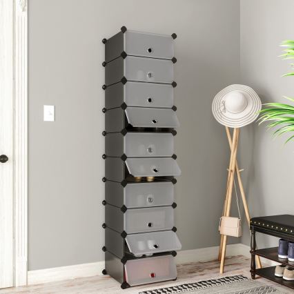 BOXIFY Modular Shelving Unit with Drawers, Black