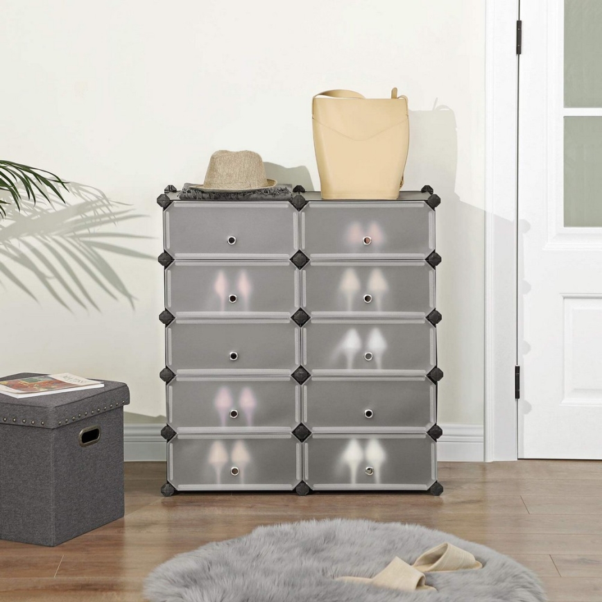 BOXIFY Modular Shelving Unit with Drawers, Black
