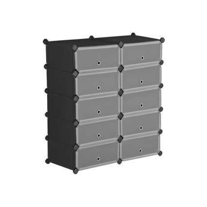 BOXIFY Modular Shelving Unit with Drawers, Black